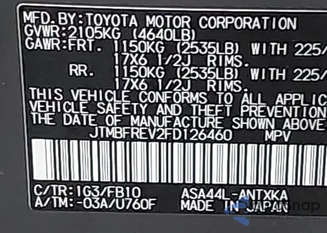 2015 Toyota Rav4 Le z USA, uszkodzony, nr VIN JTMBFREV2FD126460